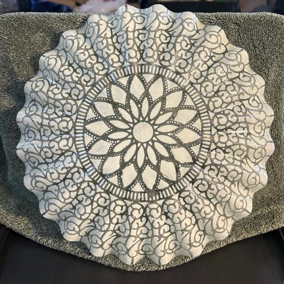 Signed Sydenstricker Fused Art Glass Platter White Embassy 12 inch Cape Cod - Picture 5 of 10
